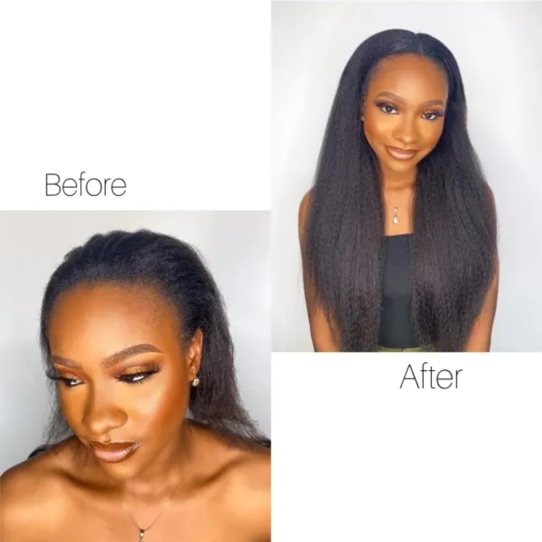 LUMIERE Yaki – Extensiones de cabello lacio con clip, grado 10A, cabello Remy brasileño con 20 clips, tramas dobles gruesas y suaves, color negro