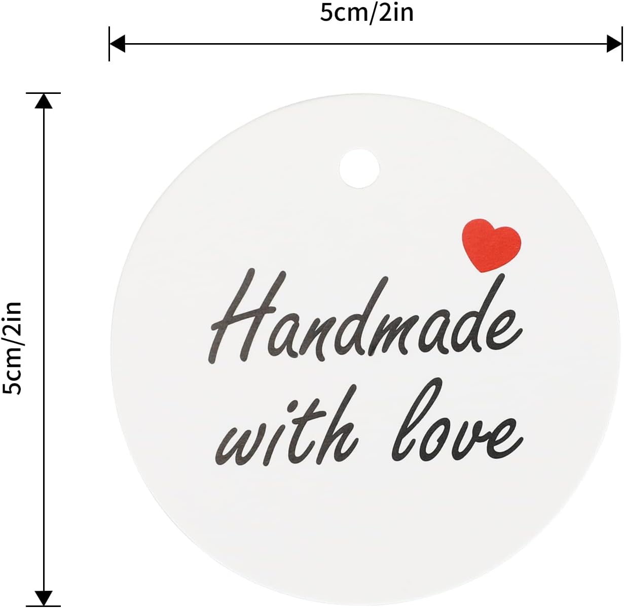 jijAcraft 100 etiquetas de amor hechas a mano, 100 etiquetas de regalo de papel blanco con cuerda, hechas con etiquetas de envoltura de regalo de