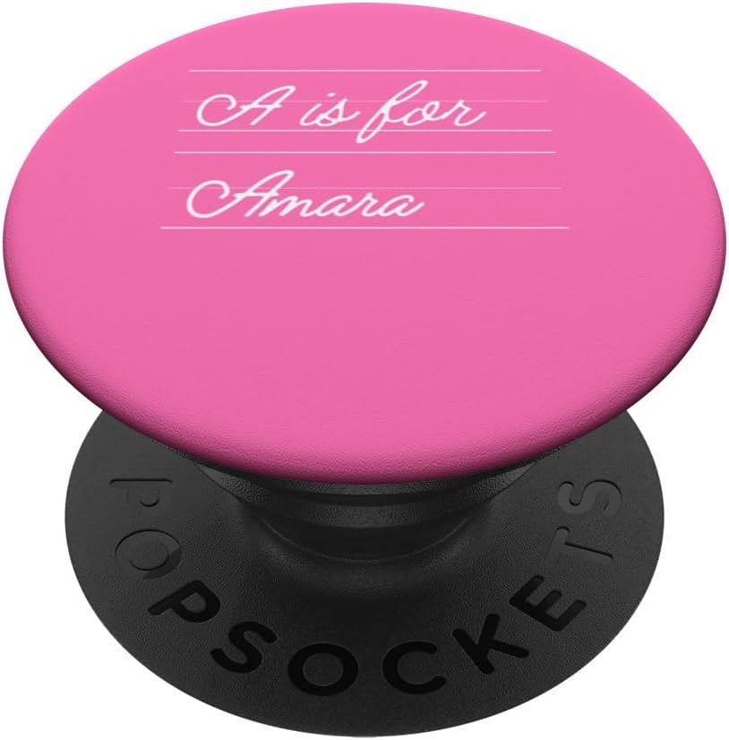 Personalized A is for Amara Name Student Kindergarten Girl PopSockets Standard PopGrip