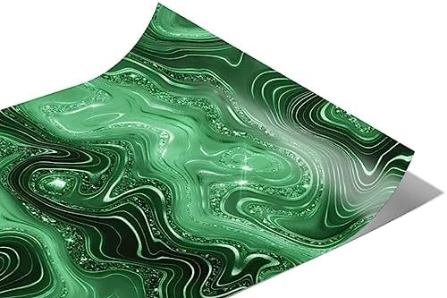 Rwraps – Rollo de película de vinilo mate Esmeralda con diseño de piedras preciosas esmeralda, 59 pulgadas x 3 pies, con tarjeta de aplicación,