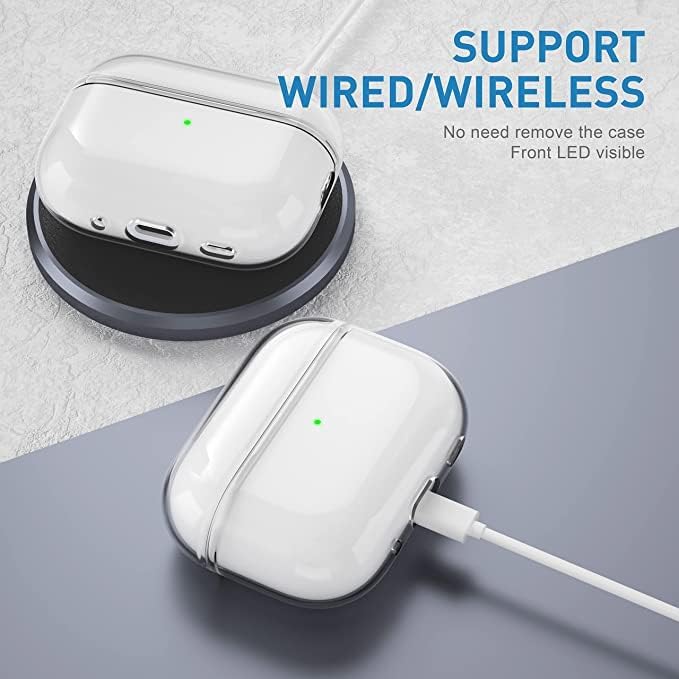 LRK Funda transparente compatible con Apple AirPods 3, no amarillenta soporta carga inalámbrica, material de TPU suave, portectivo y a prueba de