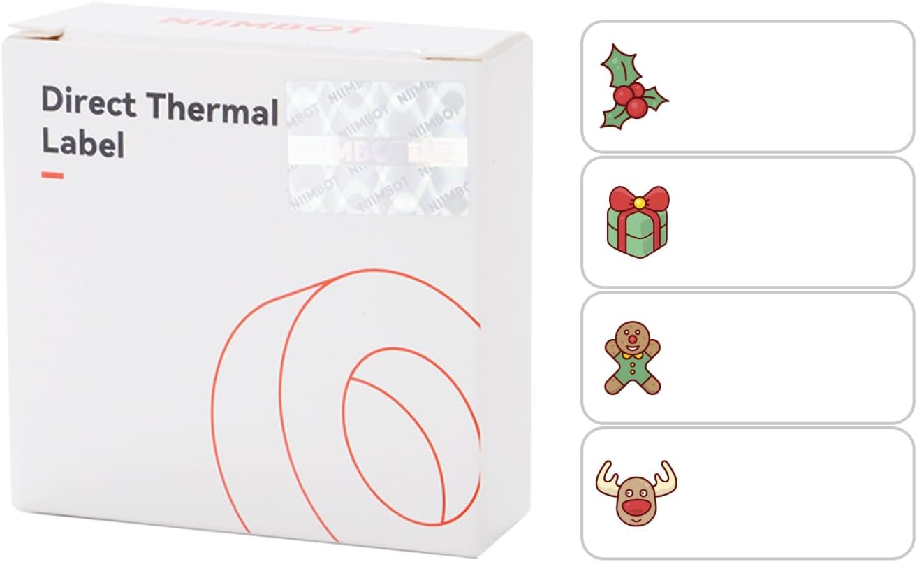 Etiquetas navideñas D11 D110 D101 – Papel adhesivo para impresora (0.47 x 1.18 pulgadas) con autoadhesivo para impresora Niimbot D11D110D101, JADENS