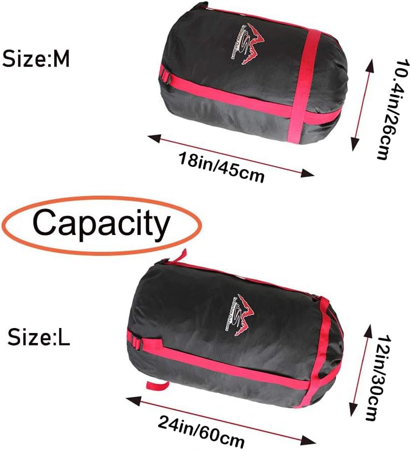 Wejjue Juego de 2 piezas de tamaño M y L de 24 L + 40 L, saco de compresión impermeable, saco de dormir, saco de almacenamiento para camping,