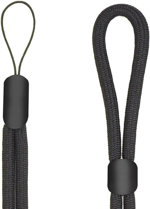 VEXMOTT Correas de muñeca ajustables compatibles con iPhone Cámara USB Flash Drive Llavero y otros artículos portátiles, color negro, juego de 2