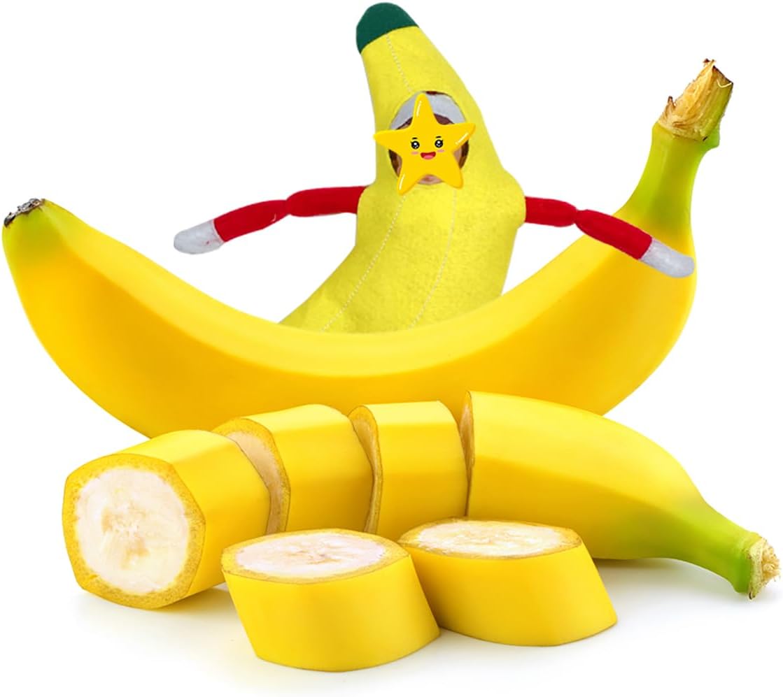 LovelfStory Accesorios de muñeca de elfo de Navidad, trajes de aguacate y plátano para vacaciones para niño o niña, muñeca no incluida (plátano)