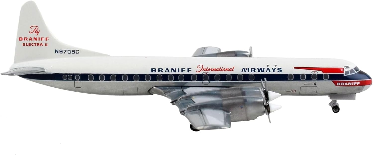 GeminiJets GJBNF2090 Braniff L-188 Electra N9709C escala 1400