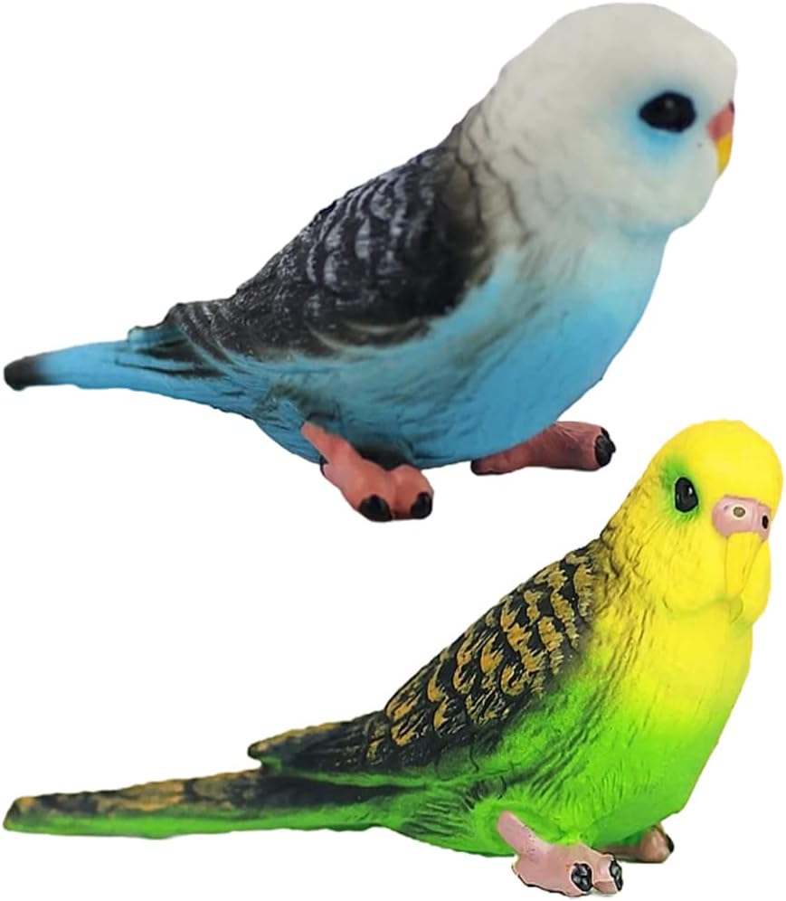 Toyvian 2 piezas de simulación de loro grande de peluche de loro césped ornamento artificial pájaros falsos selva decoraciones de Navidad juguetes