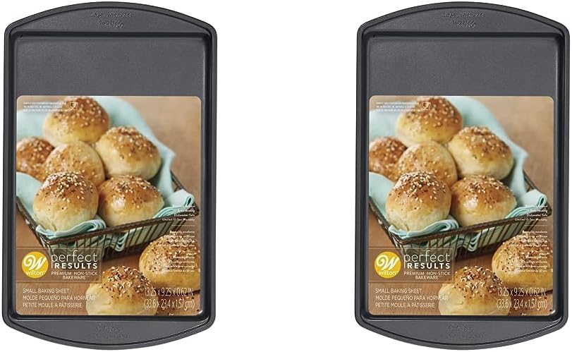 Wilton Perfect Results Premium – Bandeja antiadherente para galletas pequeñas, 13.25 x 9.25 pulgadas, acero (paquete de 2)