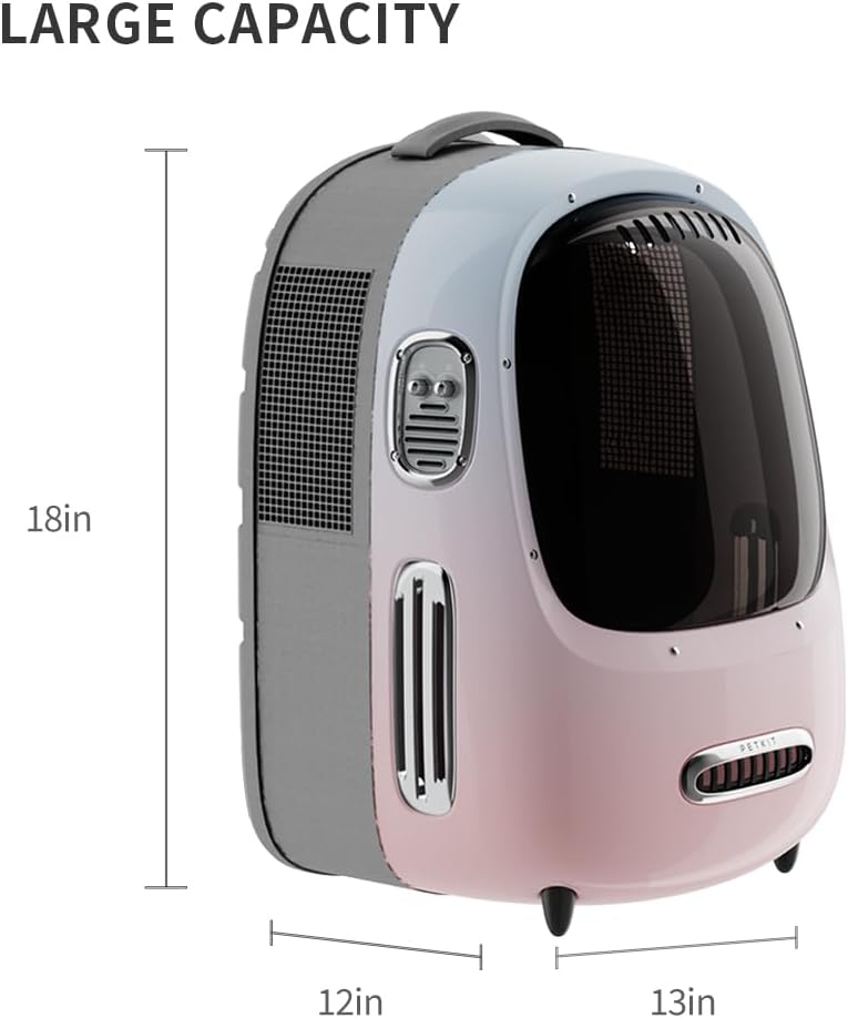 PETKIT Mochila transportadora para gatos con ventilador incorporado y luz, mochila para mascotas aprobada por aerolíneas para gatitos y perros