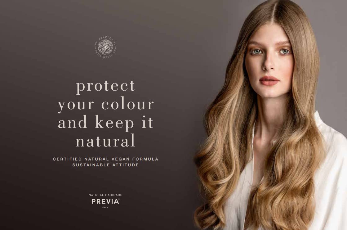 PREVIA Keeping After Color Shampoo – Champú protector para cabello teñido – Champú natural para protección del color (3.38 oz)