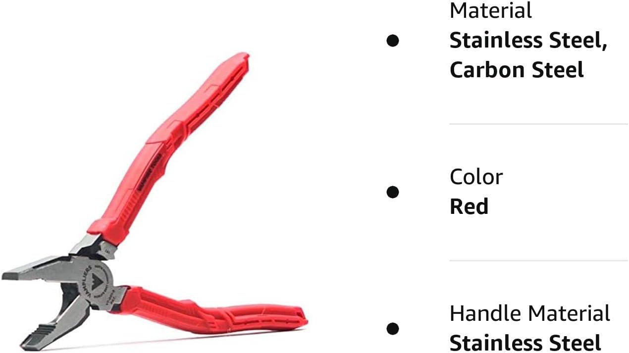 VAMPLIERS Alicates de corte lateral para electricista de 9 pulgadas con crimpadora y mordazas patentadas para extracción de tornillos. Diseño de
