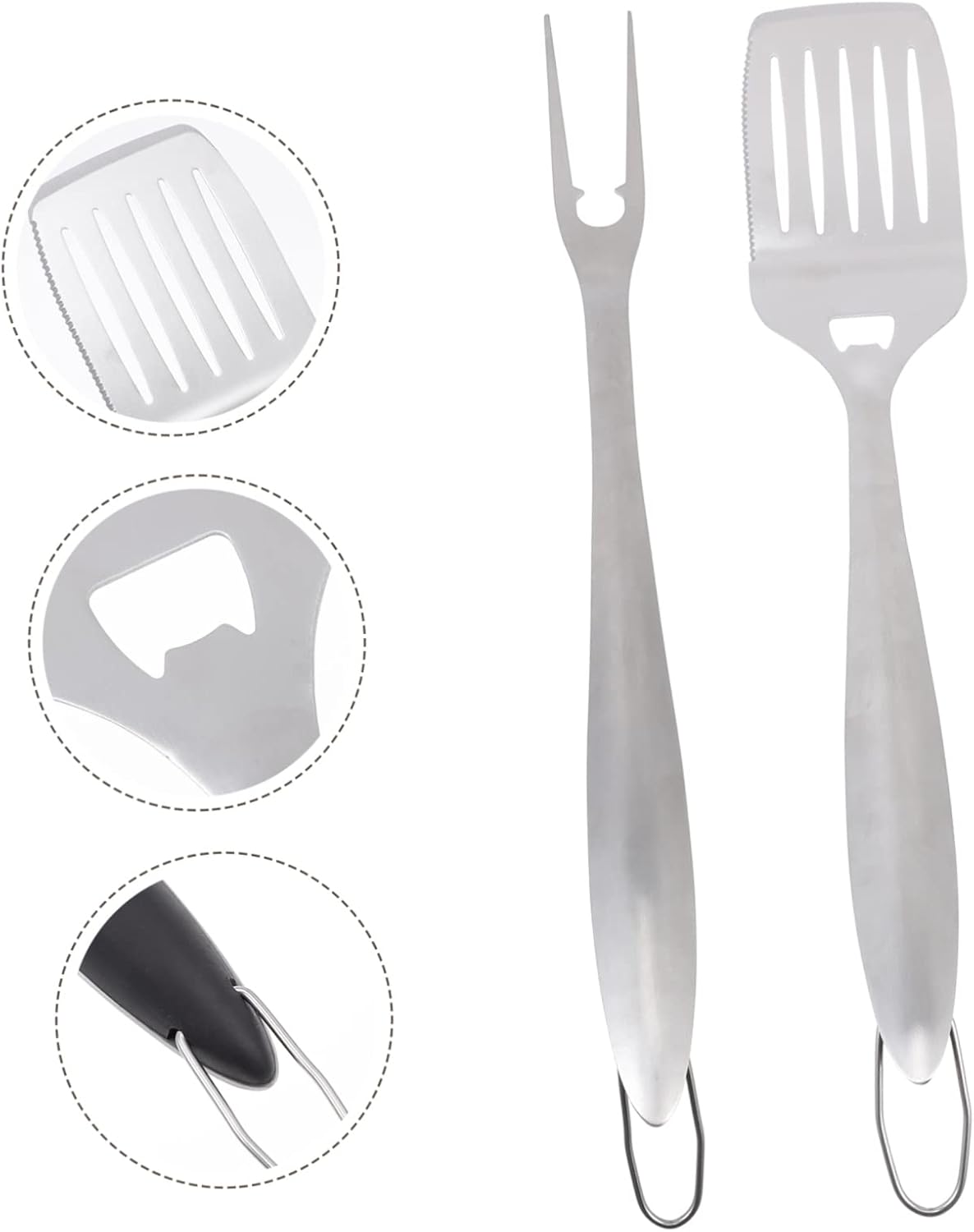 2 Uds. Espátula para freír, tenedor, pinzas de cocina, cuchara de panadería, pastelería, tenedor, rascador de metal, espátula para barbacoa,