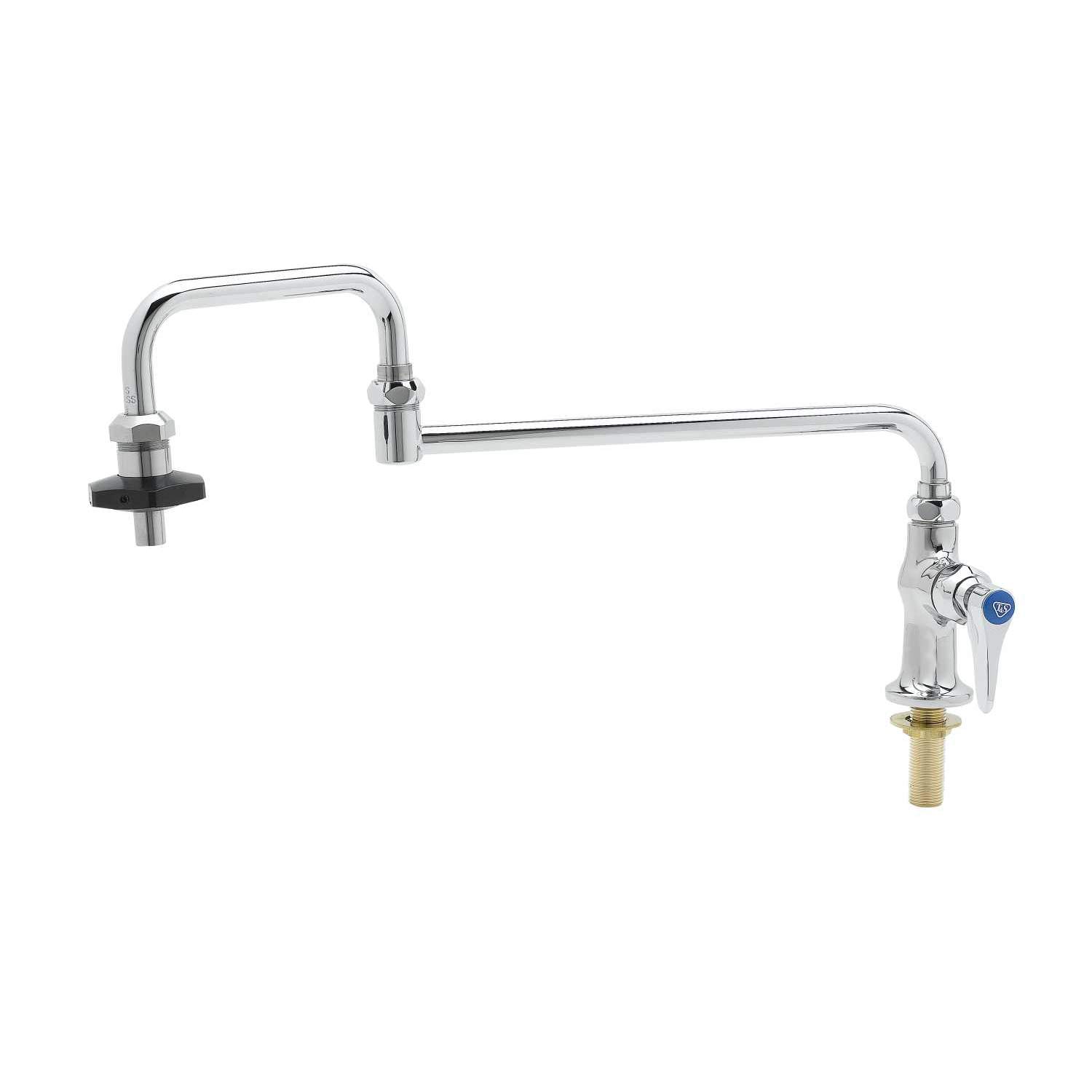 T&S Brass B-0590 – Llenadora de olla aislada con boquilla de doble junta de 18 pulgadas con control de encendido y apagado, color plateado