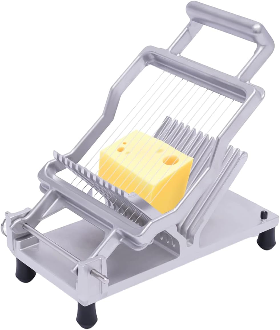 Cortador de queso comercial de 0.4 in y 0.8 in, cortador de cocina de acero inoxidable Herramientas de corte de queso de alambre Cortador de