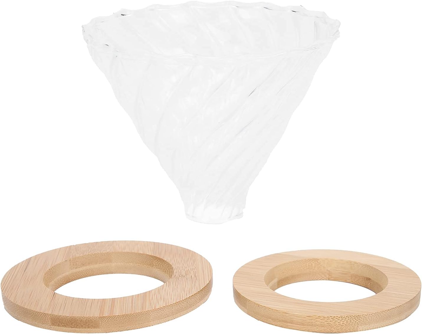 Gotero de café de vidrio para verter sobre el gotero de café con base de madera de bambú, accesorios de preparación lenta para cafetera, herramienta