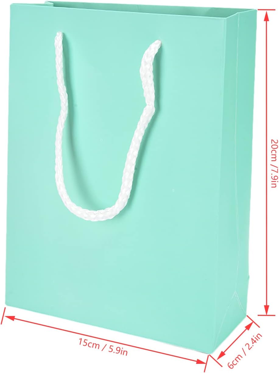 BORDSTRACT Bolsas de embalaje de regalo de papel, 10 bolsas reutilizables de color puro, 5 rosas y 5 verdes con asa, bolsa vertical de regalo para