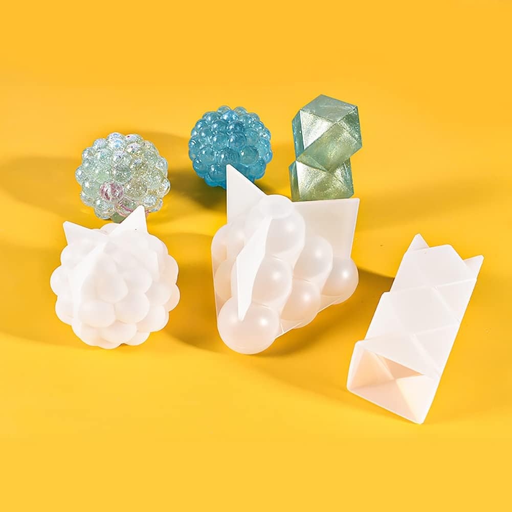 Cjeuxnr 10 moldes de vela cilíndrica, molde de arte para manualidades, molde de vela de resina de silicona 3D, moldes de silicona para hacer velas