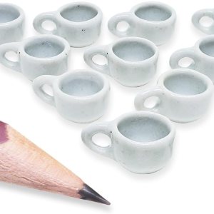 Juego de 10 vasos de cerámica blanca de alto de pulgada de alto, vajilla pequeña, vajilla en miniatura, cuencos, cubiertos, utensilios de cocina, Juego de 10 vasos de cerámica blanca de alto de pulgada de alto, vajilla pequeña, vajilla en miniatura, cuencos, cubiertos, utensilios de cocina,
