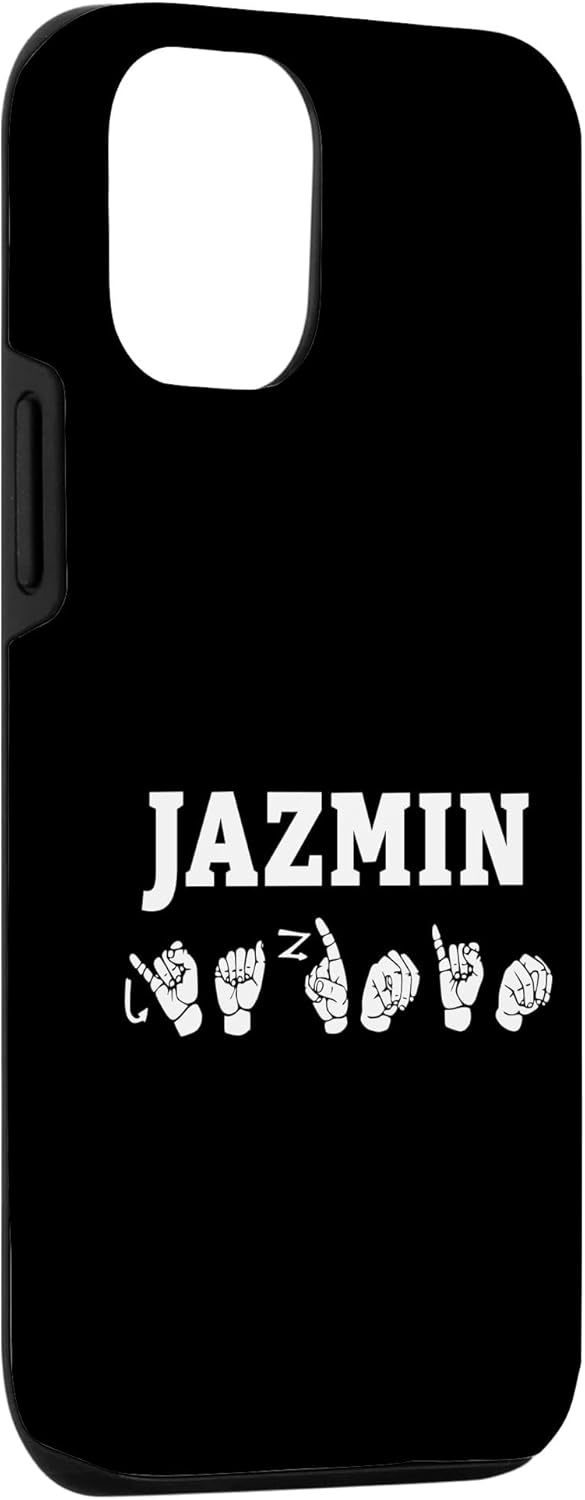Funda para iPhone 1212 Pro con nombre personalizado JAZMIN ASL para profesores sordos