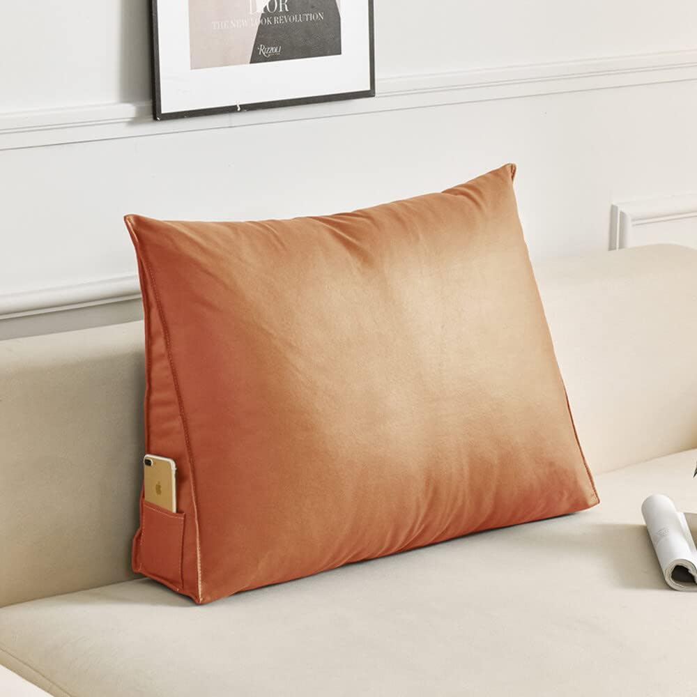 BRAHMIHITA Almohada de cuña triangular de lujo ligera almohada de lectura almohada de relajación sofá cama tatami ventana lumbar cojín de apoyo
