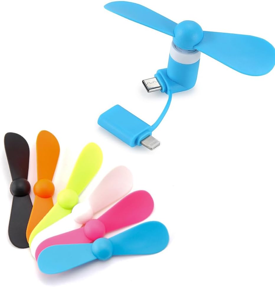 Mini ventilador de teléfono celular, 6 paquetes de ventiladores 2 en 1 para teléfonos móviles compatibles con iPhoneiPadAndroid SmartphoneTablet