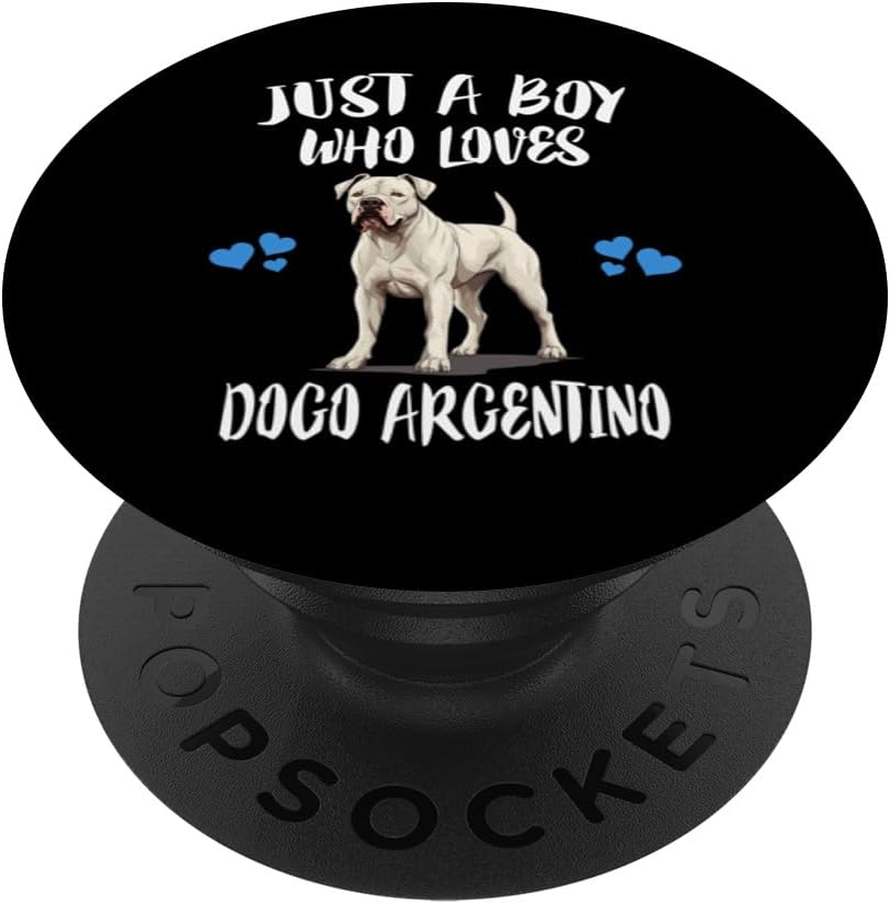 Just A Boy Who Loves Dogo Argentino Dog PopSockets Standard PopGrip