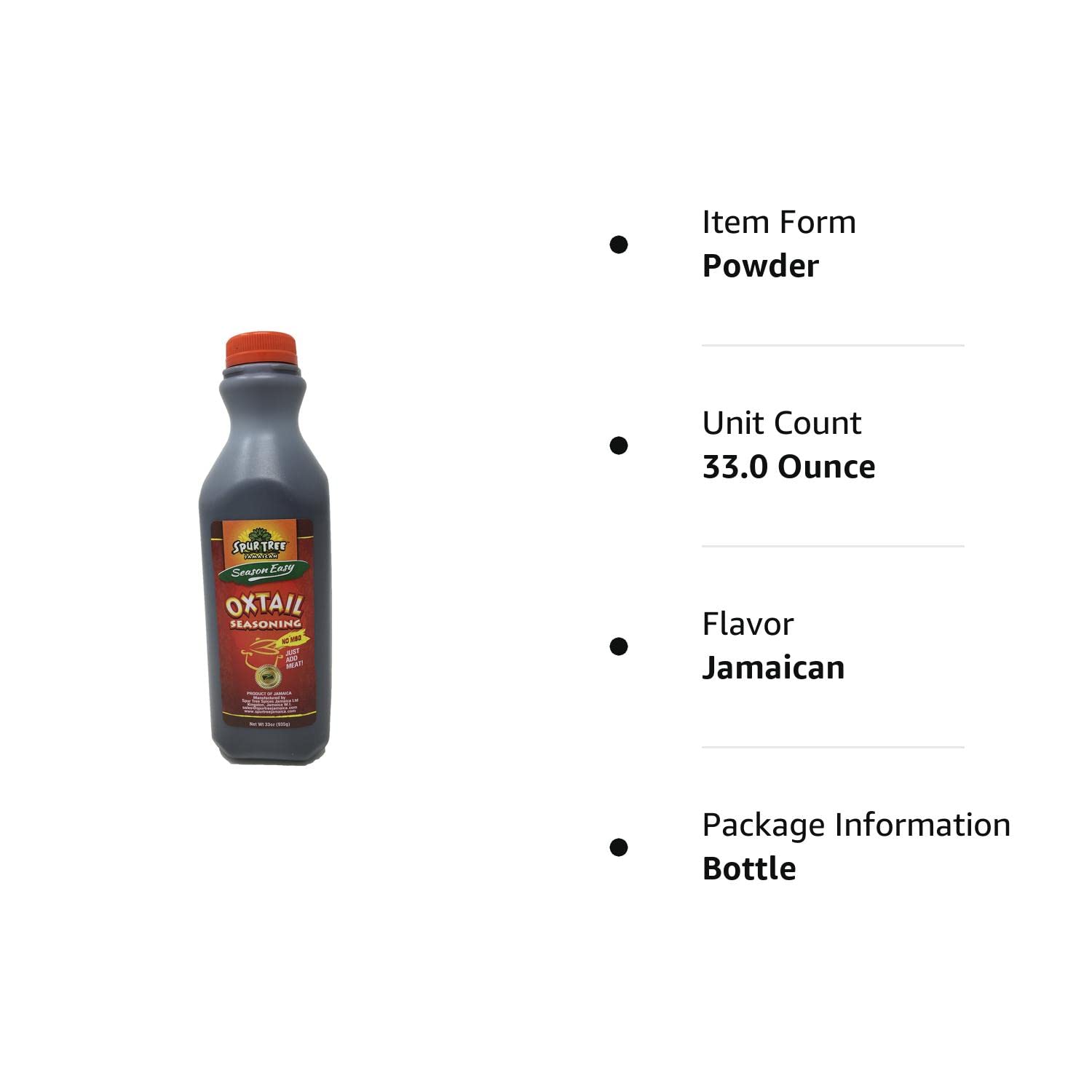 Spur rabo de buey condimento de Jamaica (mediana, 35oz) por Spur Árbol