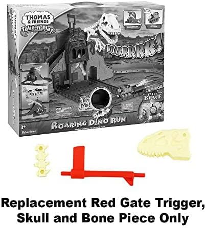 Mattel Piezas de repuesto para Fisher-Price Thomas & Friends Take-n-Play Roaring Dino Run – BCX23  Gatillo de puerta roja, calavera y hueso de