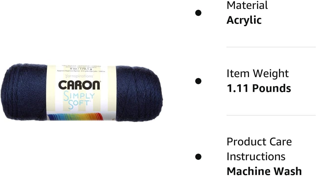 Caron Bulk Buy – Simply Soft – Ovillo de lana (3 unidades), Acrílico, Paquete de 3