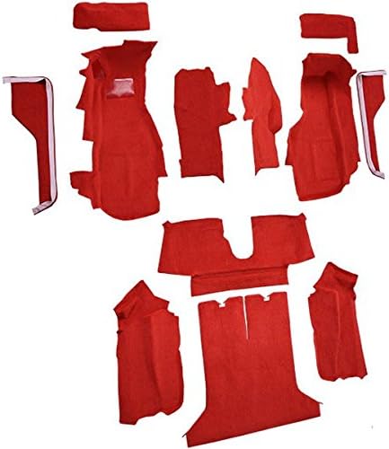 ACC Alfombra de marca compatible con Chevrolet Corvette, Coupe, 1984 a 1987, kit completo con almohadilla (815-pelo de corte de felpa roja)