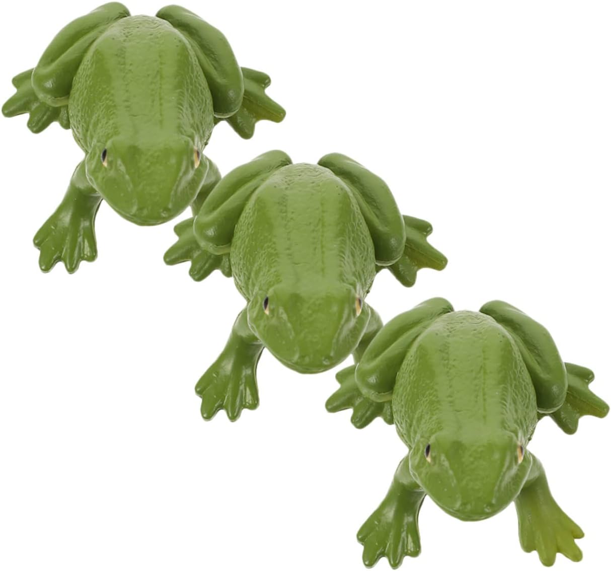 Sapo de misiles 3 piezas de estatua de rana simulación de ranas modelo de plantas decoración para niños ranas realistas modelo ranas animales