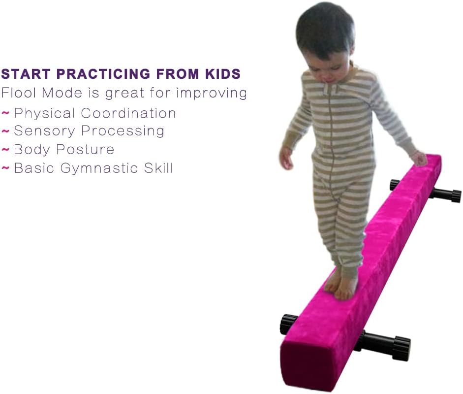 Viga de equilibrio ultra ajustable y plegable de 6 pies, equipo de gimnasia de gamuza alto y bajo, no requiere herramientas, viga de gimnasia para