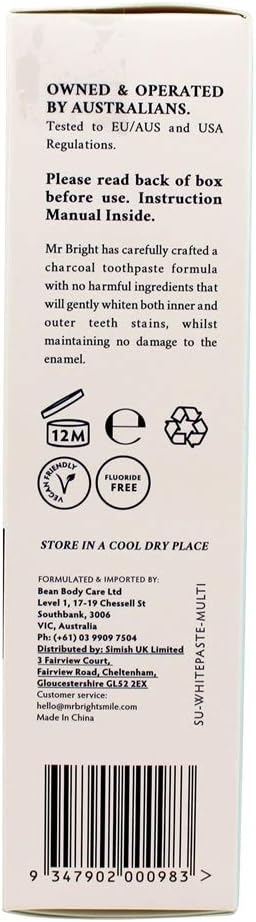 Gel de pasta de dientes blanqueadora sin flúor Menta – 3.52 oz.