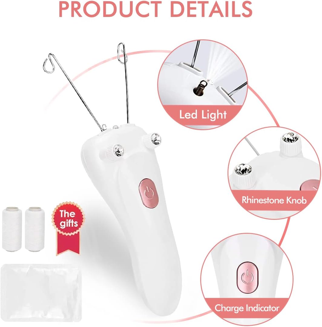 Removedor de vello facial, depiladora eléctrica inalámbrica para mujer, depiladora de hilo facial, depiladora de belleza para mujer, removedor de