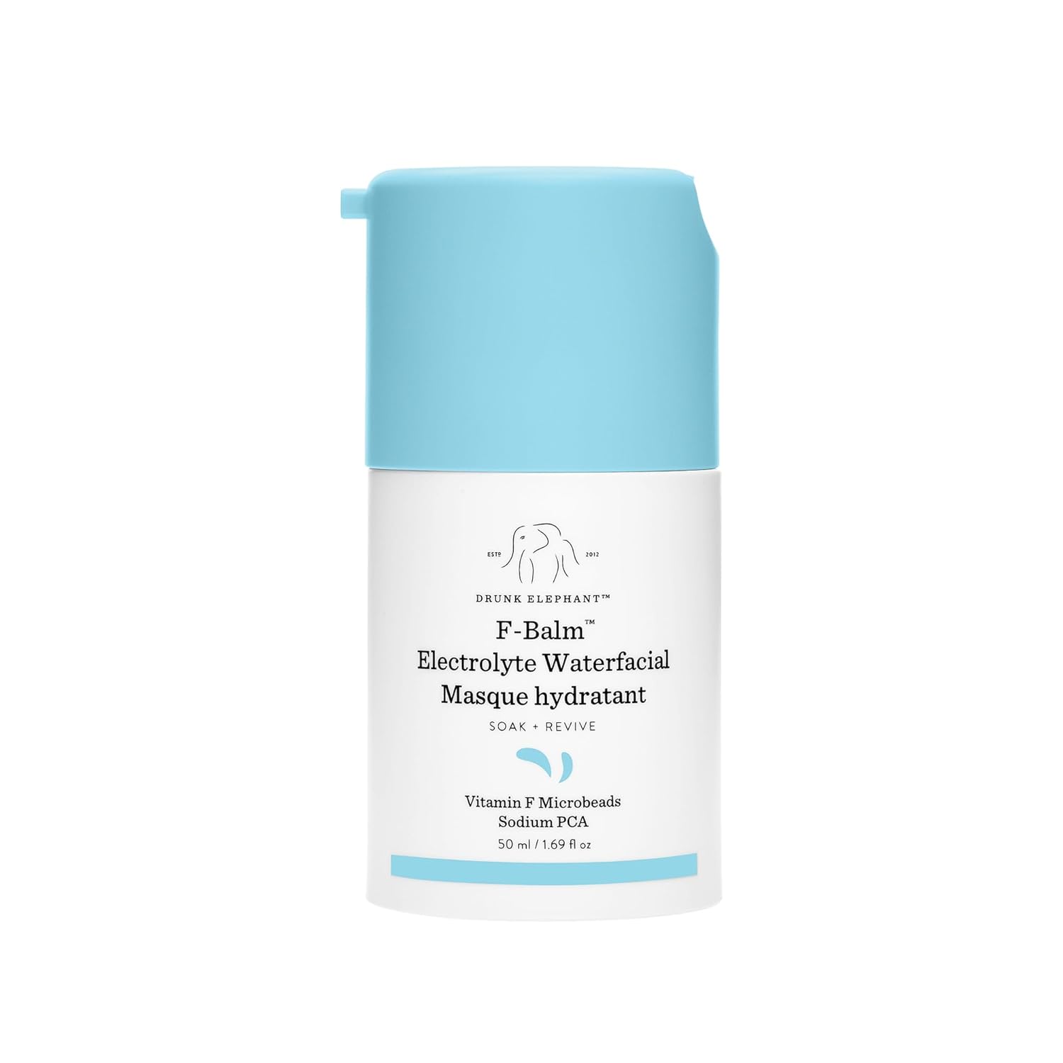 Drunk Elephant F-Balm Electrolyte Waterfacial – 1.7 fl oz1.69 fl oz – Mascarilla facial profundamente hidratante durante la noche – Cuidado de la