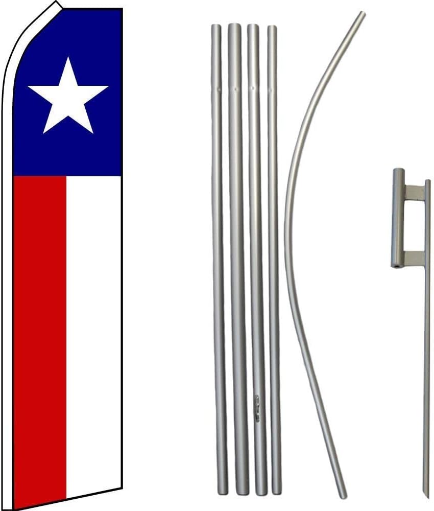 Premium State Swooper Flag & 16ft Flagpole KitGround