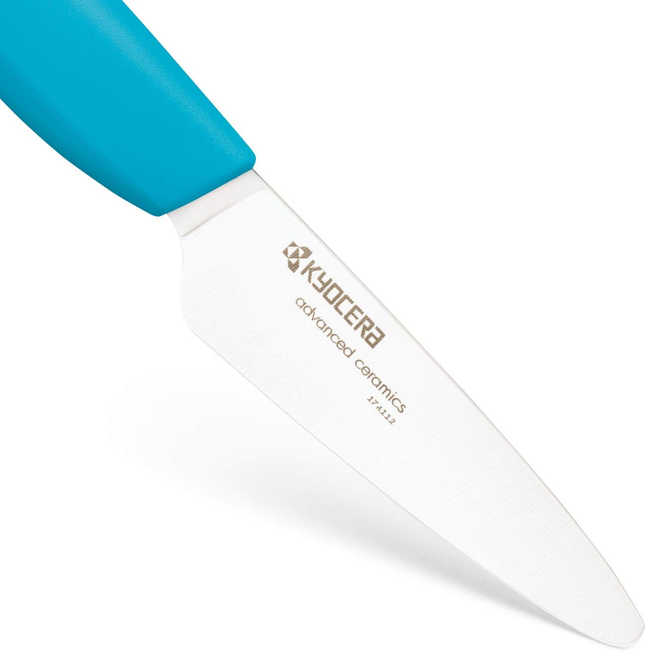 Kyocera Advanced Series, cuchillo de pelar de cerámica, hoja blanca de 3 pulgadas, 3″, Azul