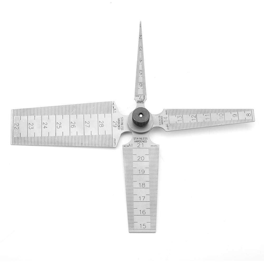 Oumefar 1 Unidades De Acero Inoxidable De Prueba De Soldadura De Soldadura De Medidor De Medidor De Medidor De Profundidad Reglas De Agujero De
