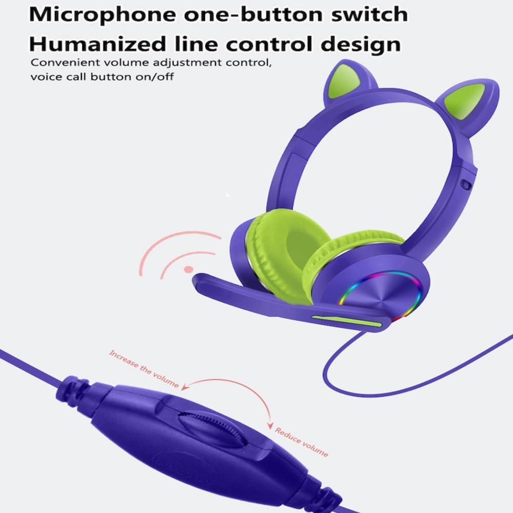 Auriculares para niños con micrófono, IPX4 resistente al agua, control de volumen ajustable de 85 dB94 dB, cable de 5 pies de longitud de 0.138 in,