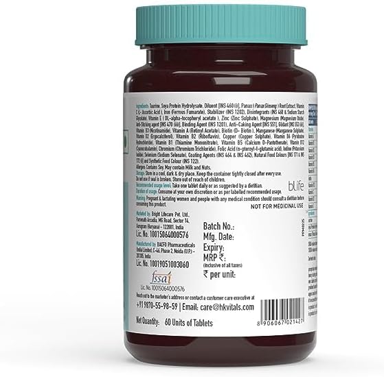 HK Vitals Omega 3 Suplemento y Multivitamínico Combo, Paquete de 60 Omega 3 Cápsulas + 60 Tabletas Multivitamínicas