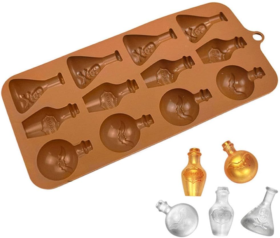 Molde de silicona con forma de calavera de Halloween, murciélago, bruja, fantasma, bandeja de molde de calabaza, cabeza de calavera, gato,