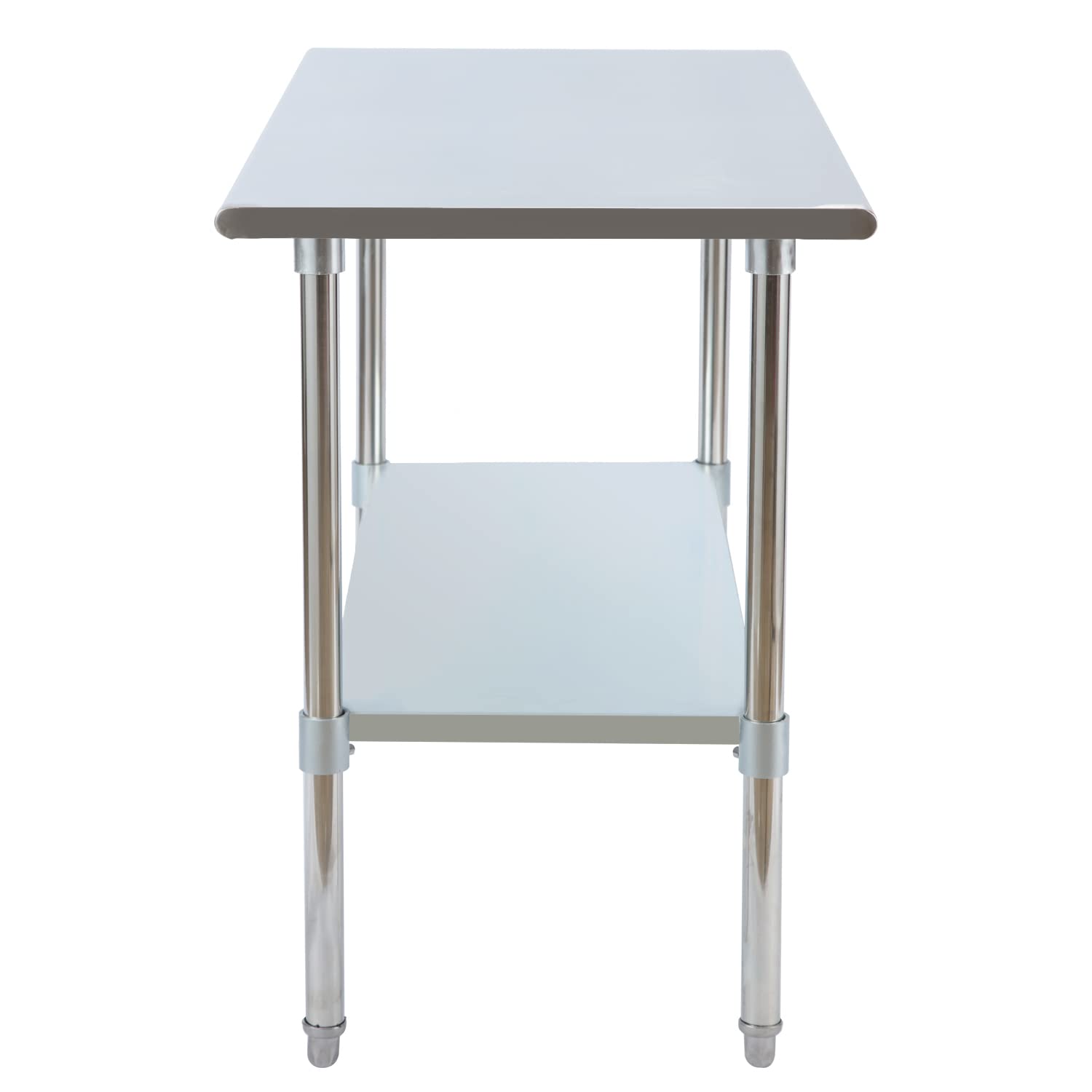Mesa de trabajo de acero inoxidable con estante inferior, mesa de trabajo y preparación de cocina comercial de 30 x 24 pulgadas para restaurante,