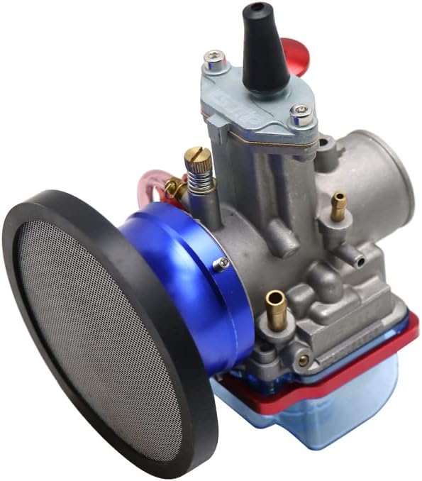 Carburador mejorado con cámara de flotador transparente con kit de filtro de aire de admisión, aguja de inyector ajustable para scooter,
