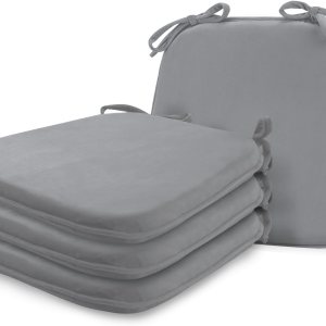LOVTEX Paquete de 4 cojines para sillas de comedor, cojines para sillas de cocina de 17 x 16 x 1.5 pulgadas, cojines para sillas de comedor con LOVTEX Paquete de 4 cojines para sillas de comedor, cojines para sillas de cocina de 17 x 16 x 1.5 pulgadas, cojines para sillas de comedor con