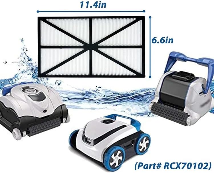 Poolzilla Cartuchos de filtro de repuesto para limpiador robótico de piscinas, compatibles con RCX70101PAK2, eficiente y reutilizable