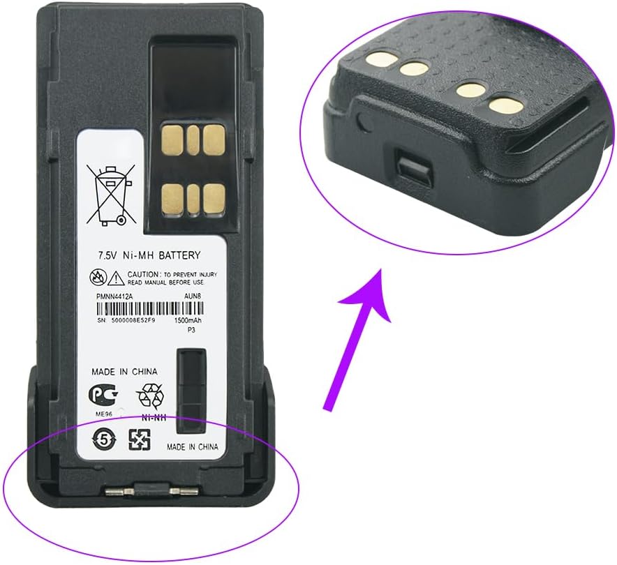 5X PMNN4412A NI-MH – Batería de repuesto para radios XPR3300 XPR 3500 XPR 7350 XPR 7380 XPR 7550 APX1000 APX2000 APX3000 APX4000 compatible con