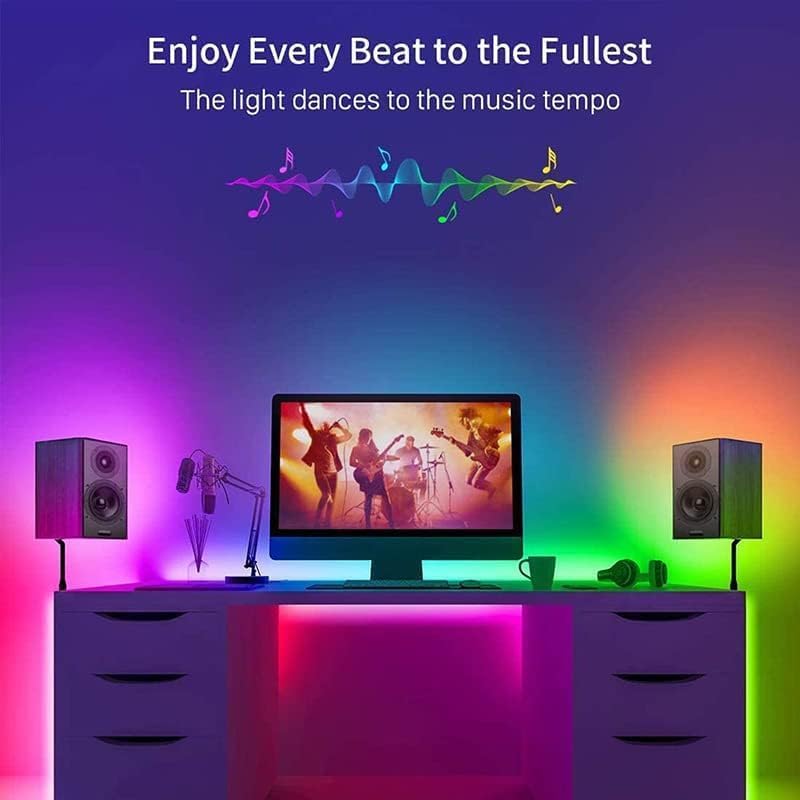 Luces LED para retroiluminación LED de TV, tira de luces LED RGB de 8.2 pies para luces de TV detrás, tira de luz LED USB para TV de 32 a 43