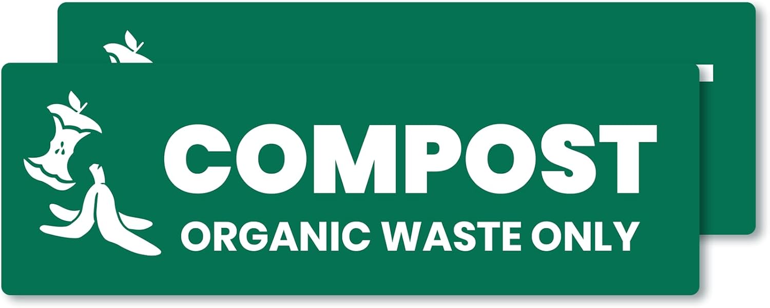 Juego de calcomanías de compost de basura de reciclaje  Etiquetas de basura resistentes  Clasificación de 3 a 5 años para interiores y exteriores  a