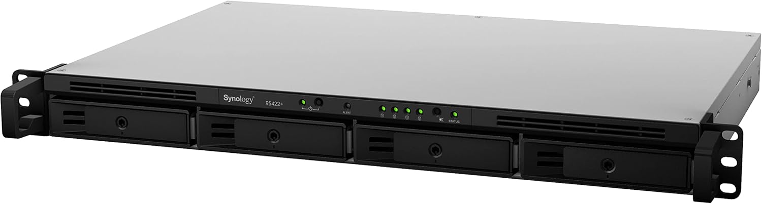 Synology Estación de montaje en rack NAS RS422+ de 4 bahías (sin discos), color negro