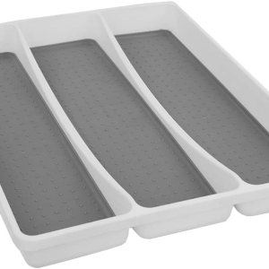 Home Basics Bandeja para utensilios, 13.1 in x 16.0 in x 2.0 in 3 compartimentos, blancogris Home Basics Bandeja para utensilios, 13.1 in x 16.0 in x 2.0 in 3 compartimentos, blancogris